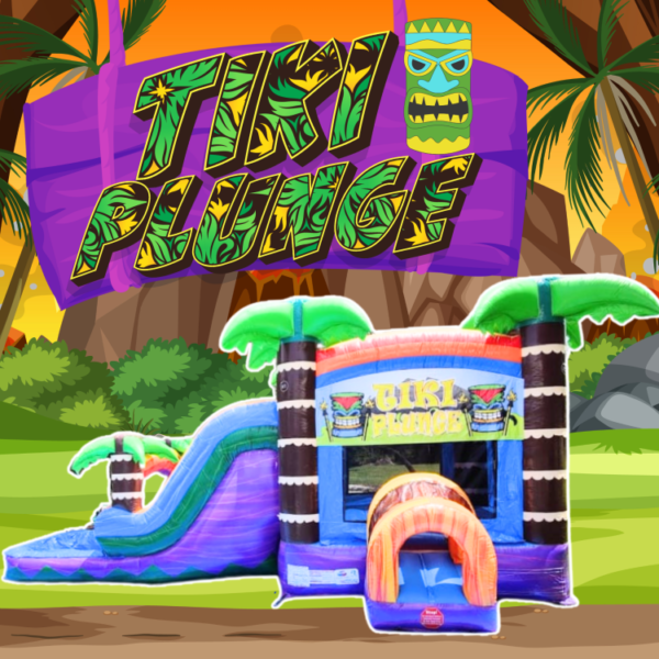 Tiki Plunge Dual Lane Bounce House deep pool (wet or dry)