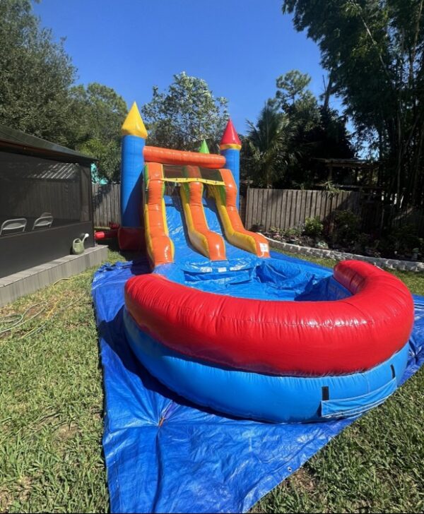 Multicolor Bounce House w/ Dual Slides with Mega Sized Pool - Image 3