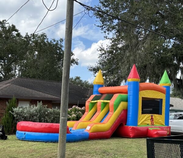 Multicolor Bounce House w/ Dual Slides with Mega Sized Pool - Image 2