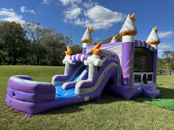 Purple Lightning bounce house dual lane deep pool wet/dry - Image 4