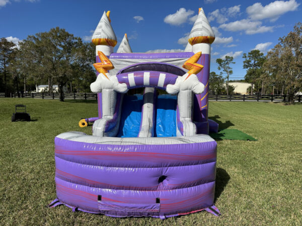 Purple Lightning bounce house dual lane deep pool wet/dry - Image 3